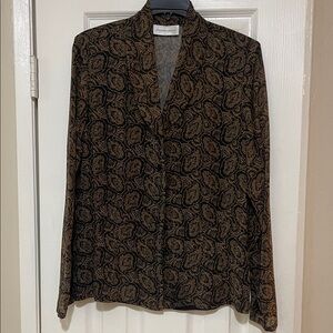 Elegant Black and Brown Paisley Blazer